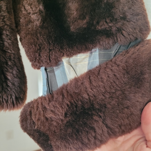 Short Brown Mouton Fur Vintage Coat '50s - Picture 6 of 12